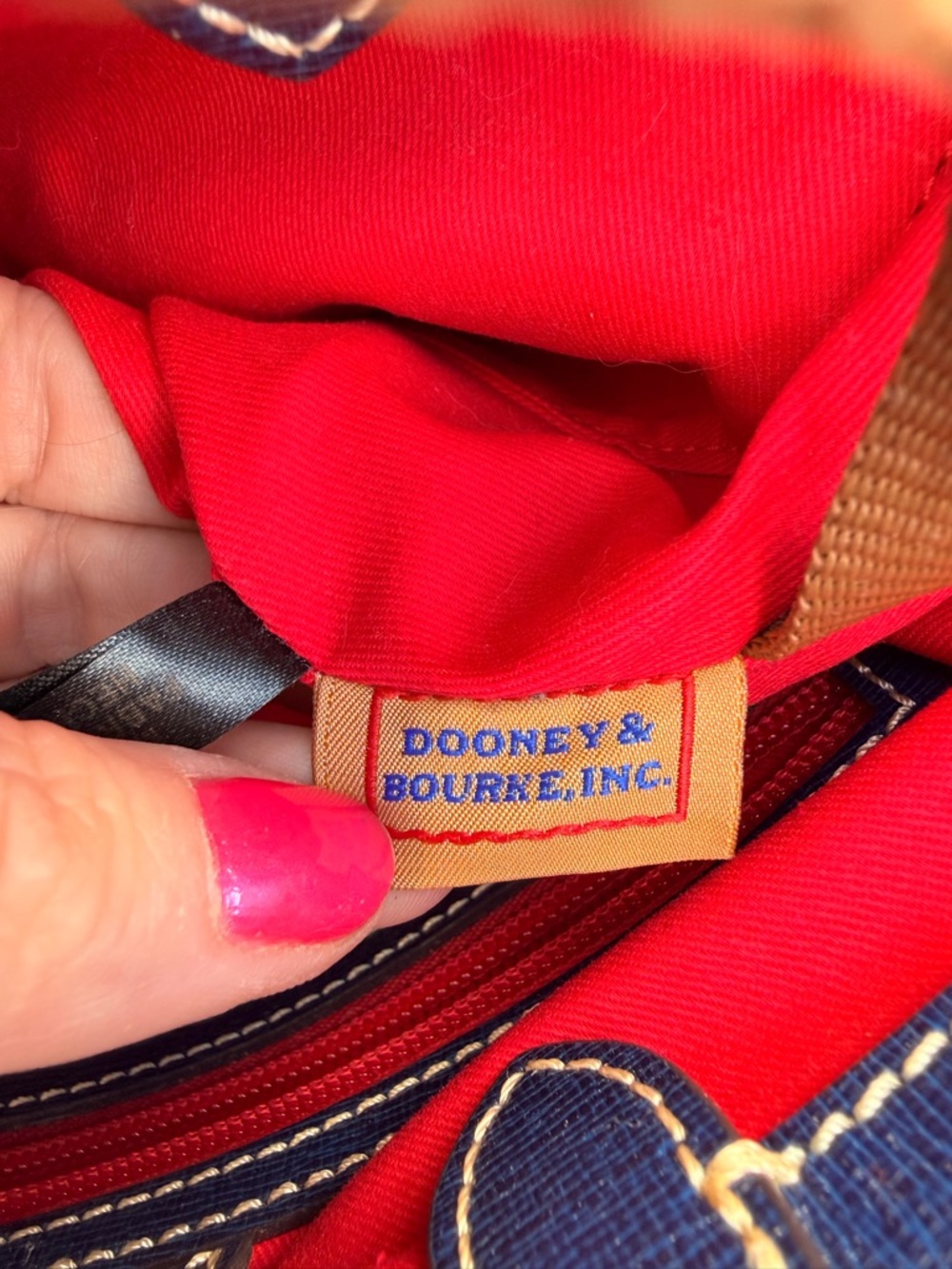 Dooney & Bourke Navy Saffiano Leather Bucket Bag with Matching Wallet - Picture 5 of 10